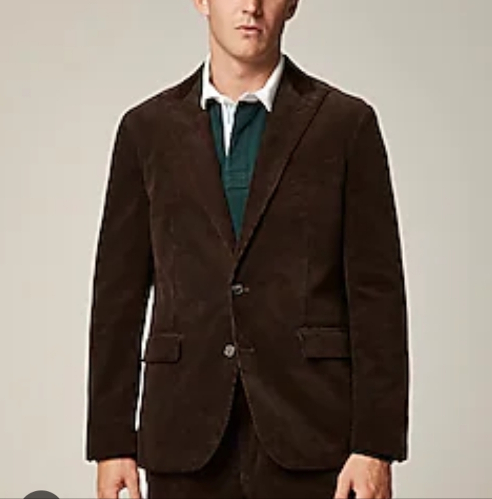 J.crew Men's Chocolate Brown Corduroy Blazer Jacket Sz-M - Picture 2 of 12